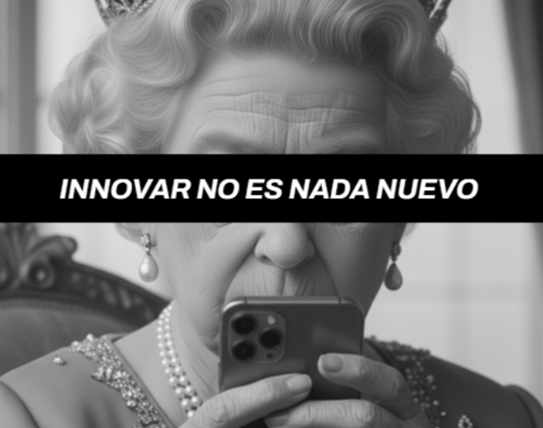 La Reina Isabel II mirando un iPhone - Innovar no es nada nuevo